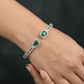 Dual Emerald Connector Kada with Structured Border Detailing