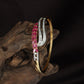 Bronzeline Blossom Kada with Marquise Flower Arrangement and Open Curve Styling