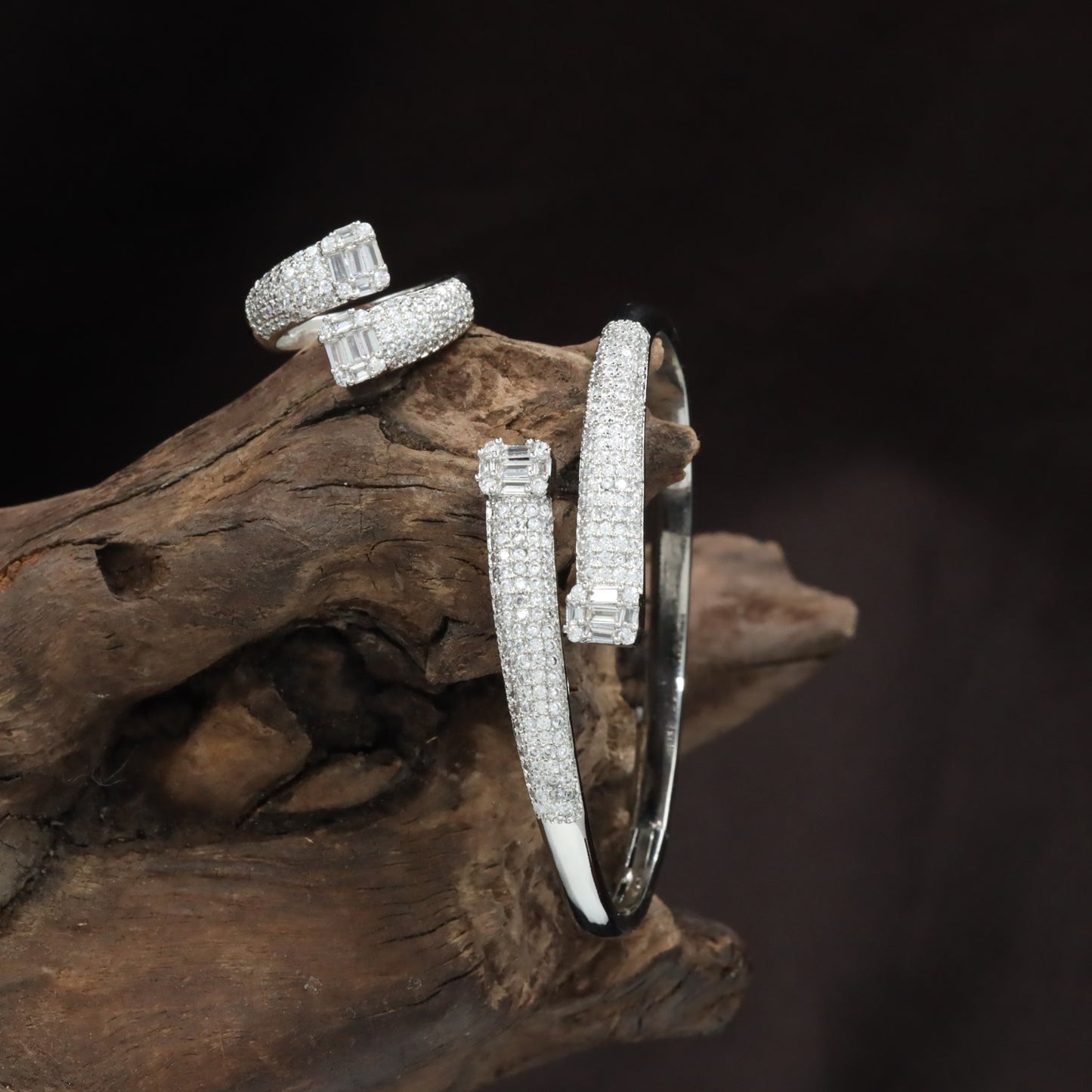 Premium Pavé Kada and Ring Set with Contemporary Styling
