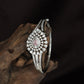 Graphite Crest Kada with Sculpted Geometric Texture and Multi Line Structure