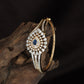 Graphite Crest Kada with Sculpted Geometric Texture and Multi Line Structure
