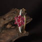 Floral Kada with Layered Flower Formation and Crystal Border Flow