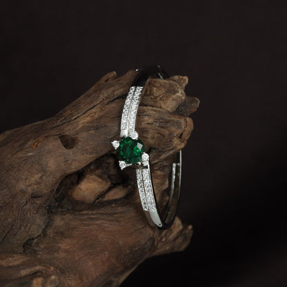 Chromevault Blossom Kada with Sculpted Floral Placement and Slim Band Flow