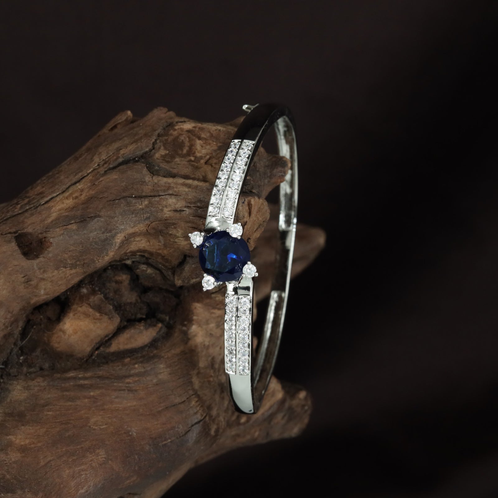 Chromevault Blossom Kada with Sculpted Floral Placement and Slim Band Flow