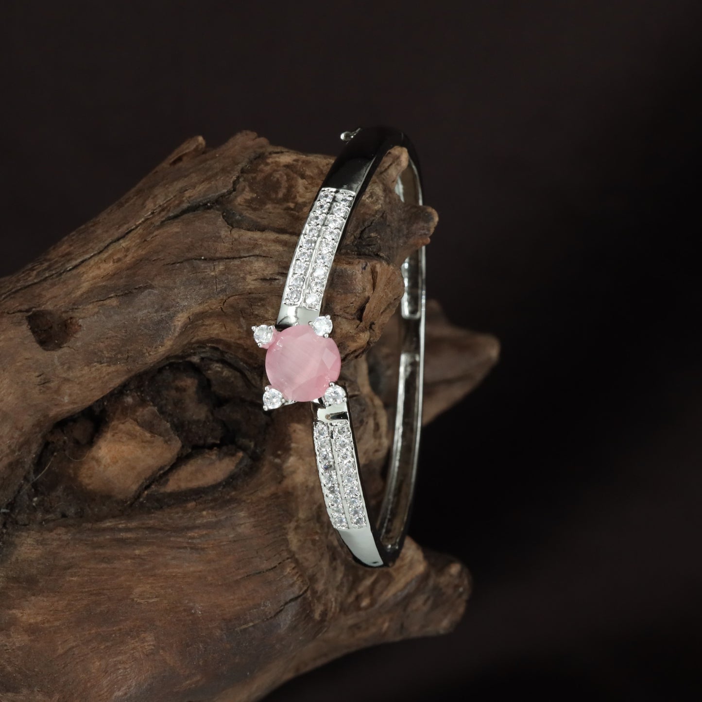Chromevault Blossom Kada with Sculpted Floral Placement and Slim Band Flow