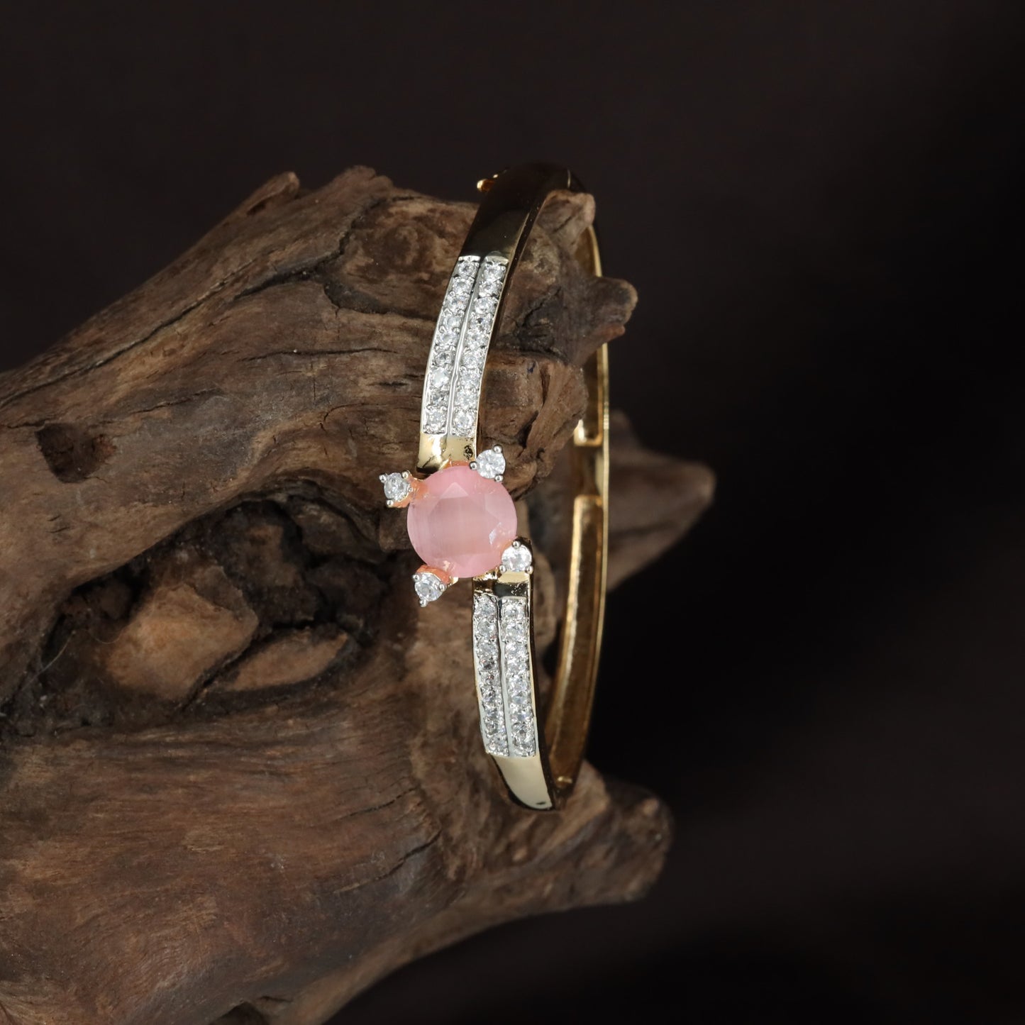 Chromevault Blossom Kada with Sculpted Floral Placement and Slim Band Flow