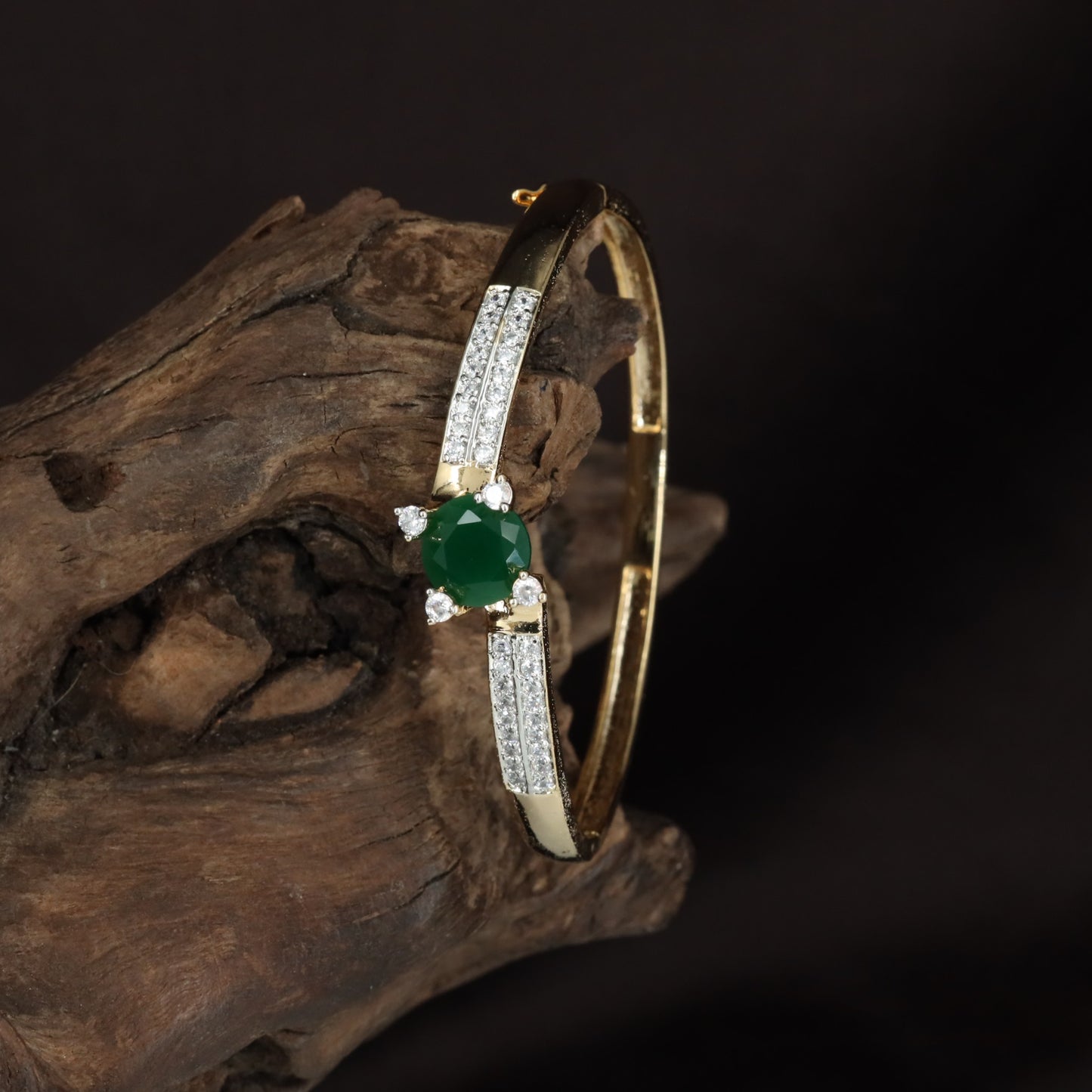 Chromevault Blossom Kada with Sculpted Floral Placement and Slim Band Flow
