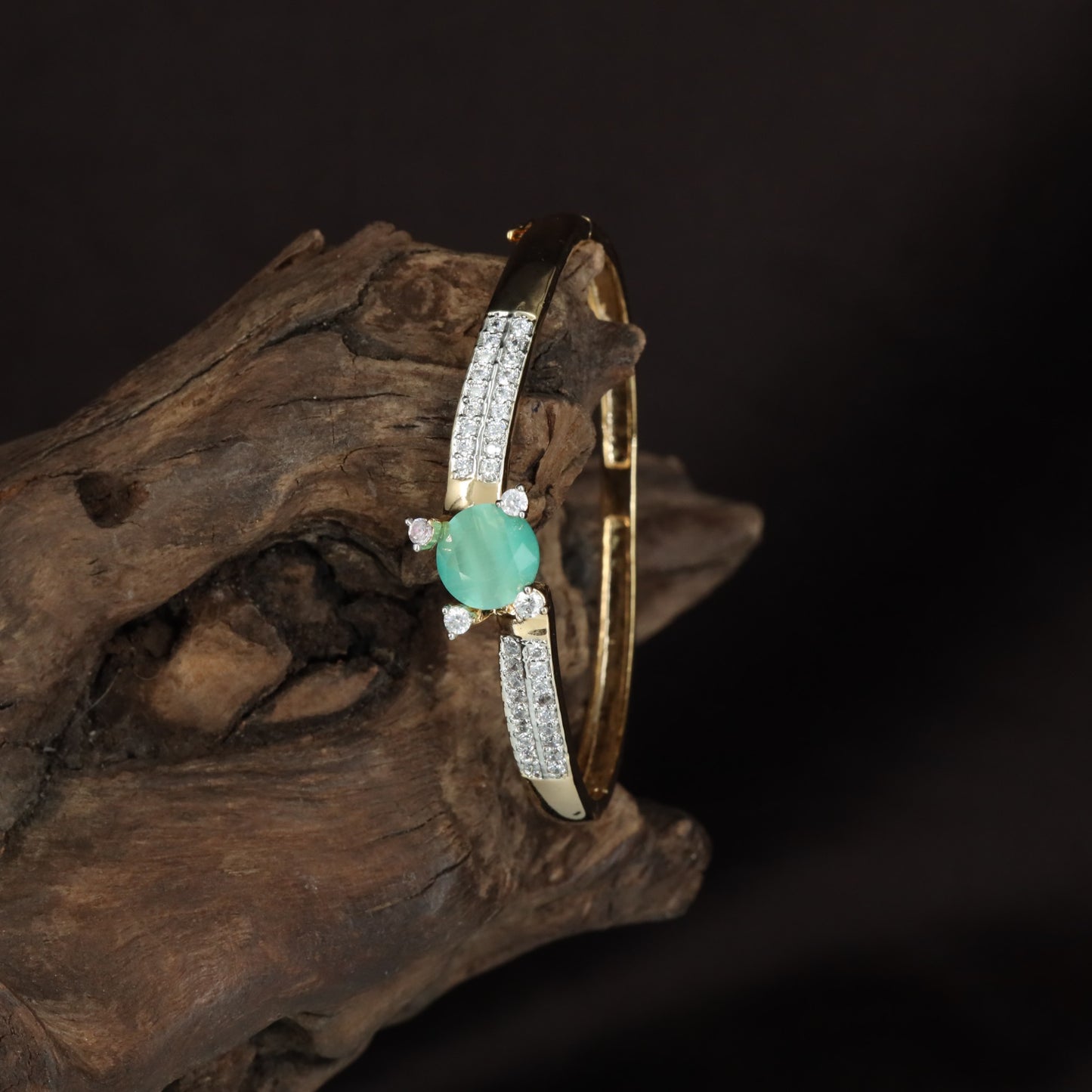 Chromevault Blossom Kada with Sculpted Floral Placement and Slim Band Flow