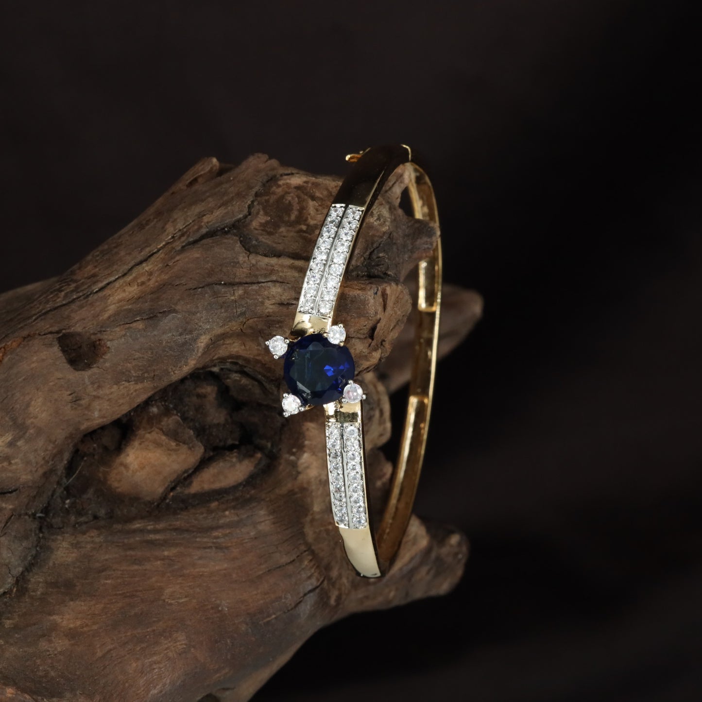 Chromevault Blossom Kada with Sculpted Floral Placement and Slim Band Flow