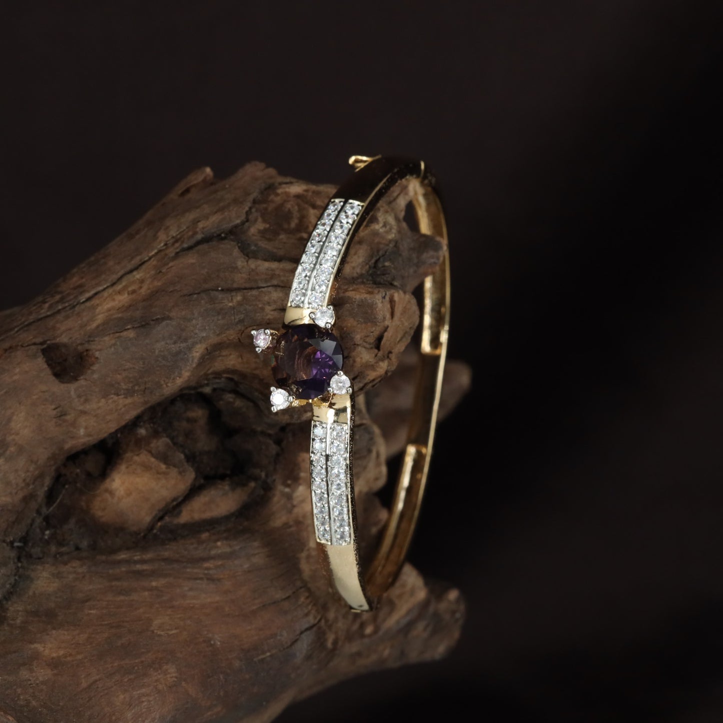 Chromevault Blossom Kada with Sculpted Floral Placement and Slim Band Flow