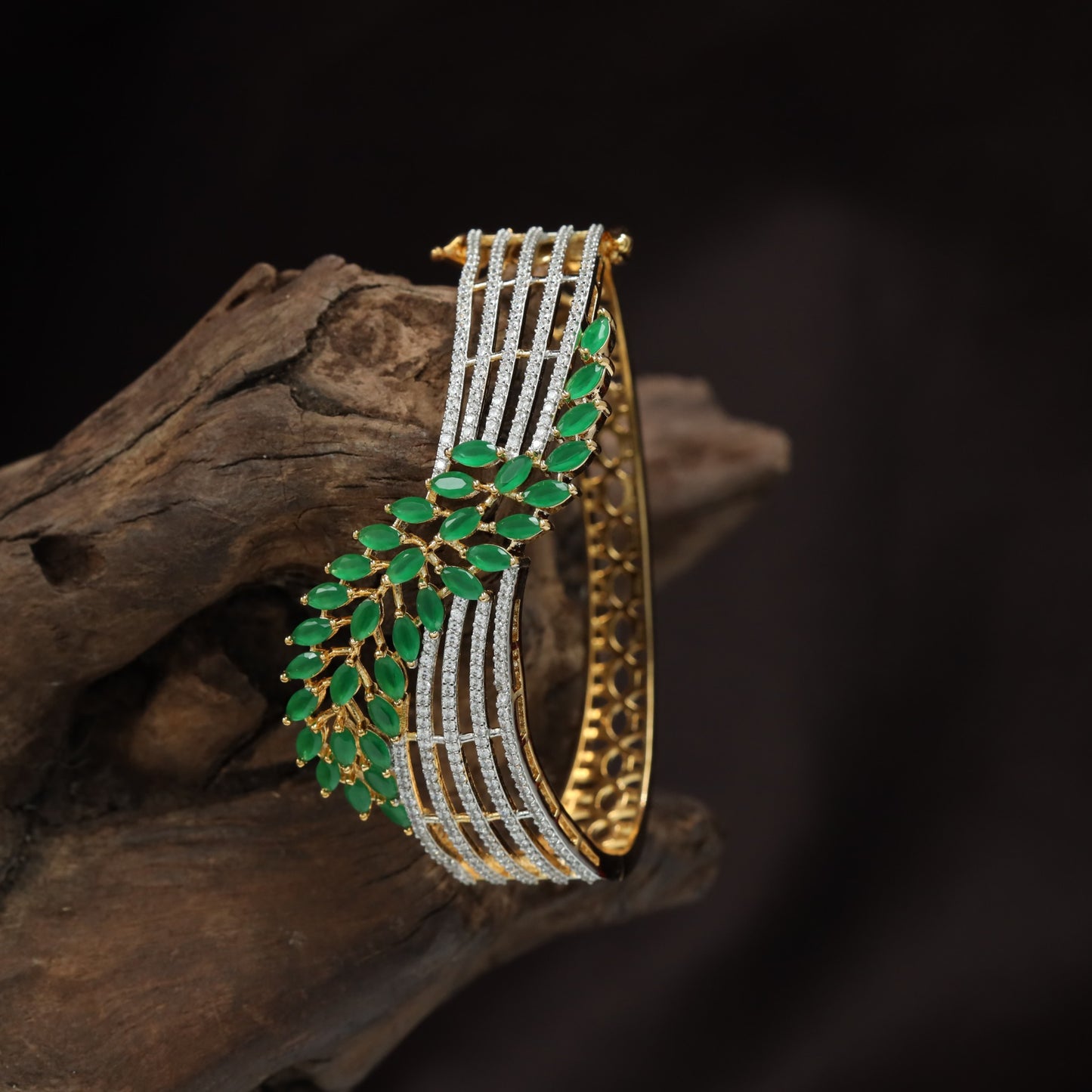 Designer Leafwork Kada with Open Multi Rail Detailing