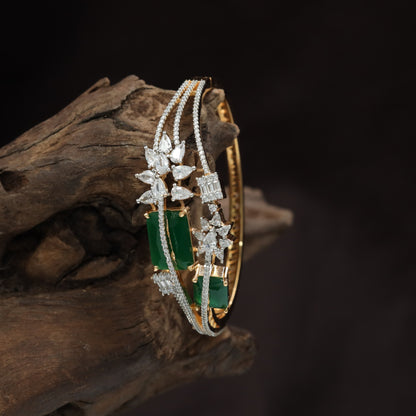 Floral Star Motif Kada with Structured Frame Design