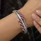 Ribbon Weave Kada with Continuous Leaf Motif Arrangement