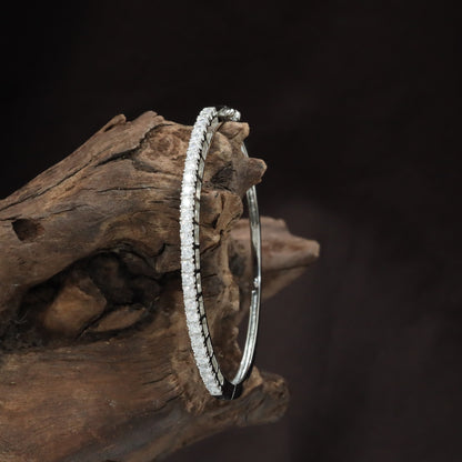 Elegant Leafwork Kada with Slim Marquise Border