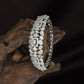 Temple Leaf Pattern Kada with Structured Stone Alignment