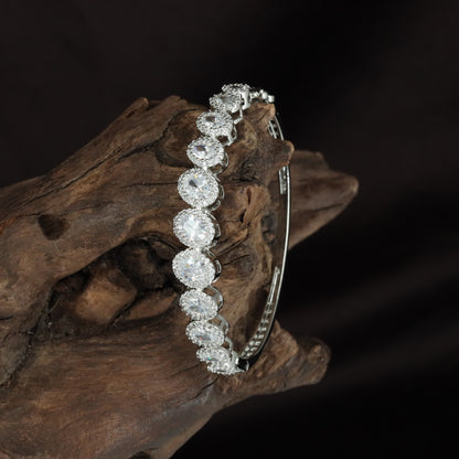 Premium Round Arch Kada with Symmetrical Crystal Rows