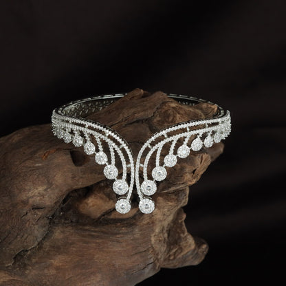 Luxury Arch Curve Kada with Cascading Disc Drops