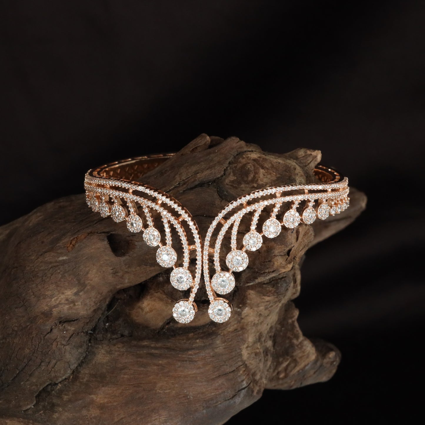 Luxury Arch Curve Kada with Cascading Disc Drops