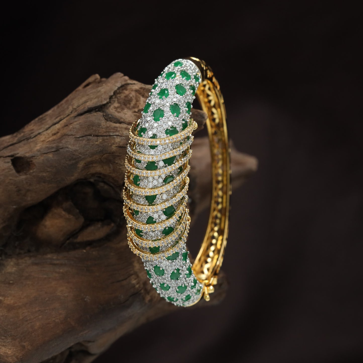 Floral Garland Kada with Layered Open Framework Design