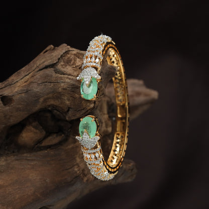Framed Oval Accent Kada with Structured Multi Row Detailing