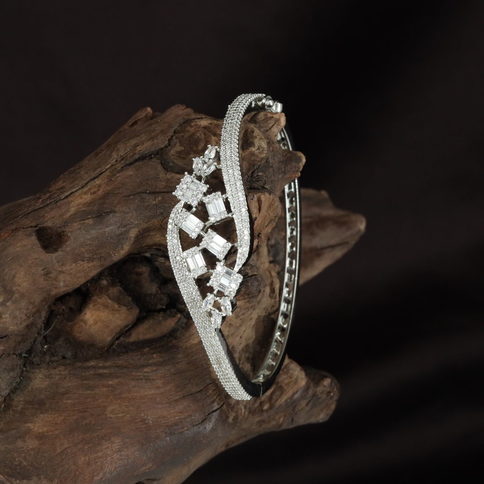 Signature Open Panel Kada with Layered Crystal Styling