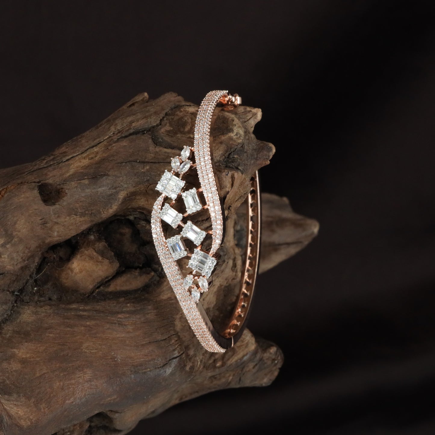 Signature Open Panel Kada with Layered Crystal Styling