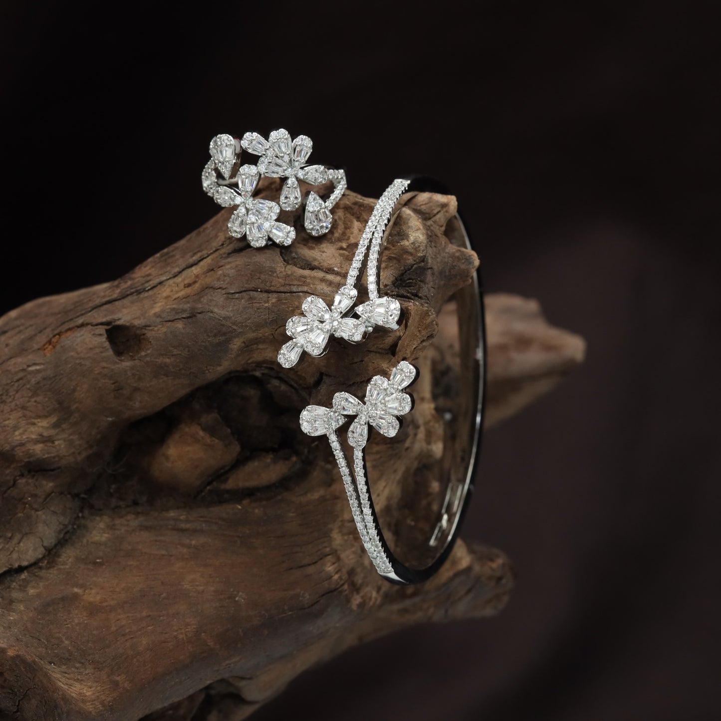 Decorative Flower Kada with Open Frame Construction