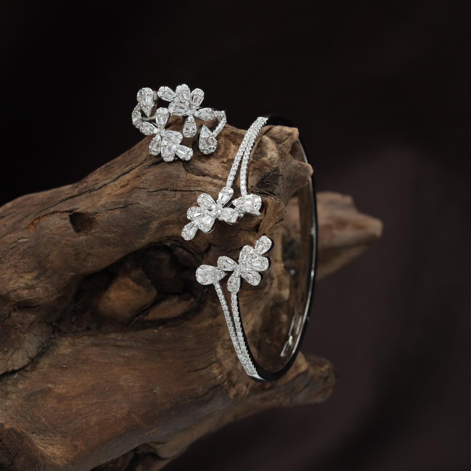 Decorative Flower Kada with Open Frame Construction
