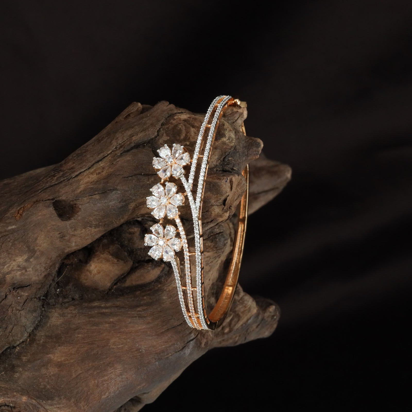 Royal Petal Kada with Refined Crystal Styling