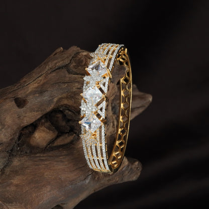 Designer Frame Kada with Layered Geometric Detailing
