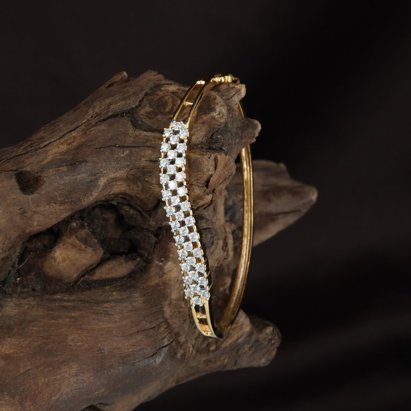 Fashion Crystal Kada with Geometric Band Styling