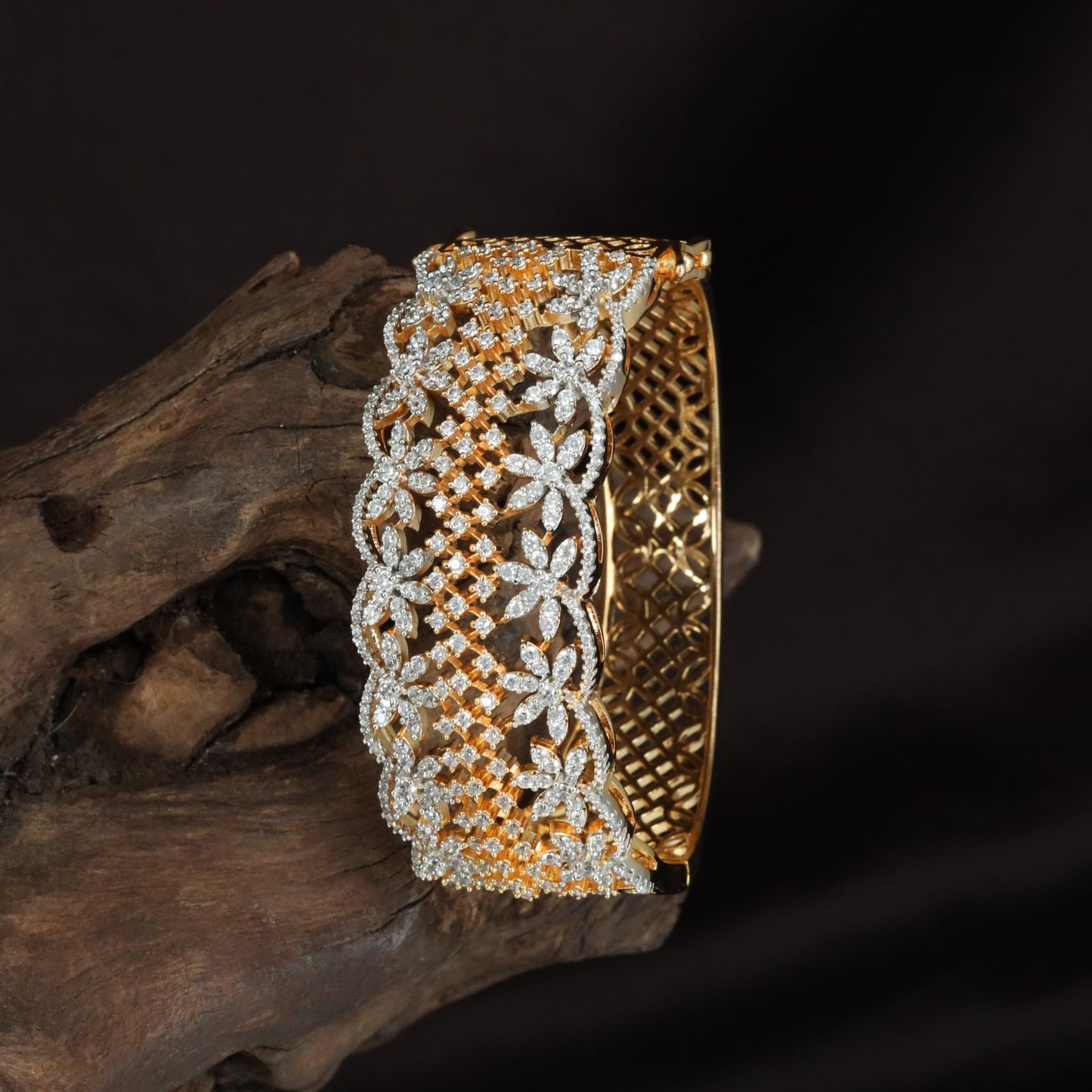 Archbloom Floral Kada with Cascading Petal Border Detailing