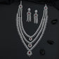 Luxury Rhodium Long Haara Set with Floral Chain Craftsmanship