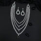 Bridal wear long haara with layered drape design and danglers