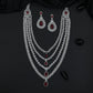 Bridal wear long haara with layered drape design and danglers