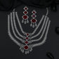 Premium necklace set with floral clusters and cascading drape design