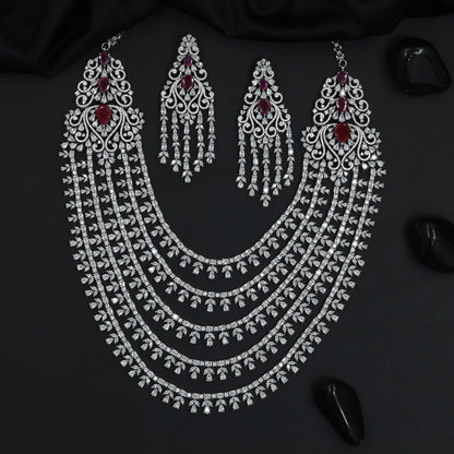 Multi row necklace set with ornate filigree inspired craftsmanship