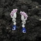 Decorative Floral Hanging Earrings with Cascading Drop Design