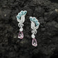 Decorative Floral Hanging Earrings with Cascading Drop Design