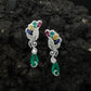 Decorative Floral Hanging Earrings with Cascading Drop Design