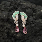 Decorative Floral Hanging Earrings with Cascading Drop Design