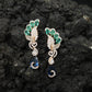 Decorative Floral Hanging Earrings with Cascading Drop Design