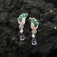 Decorative Floral Hanging Earrings with Cascading Drop Design