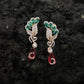 Decorative Floral Hanging Earrings with Cascading Drop Design