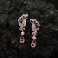 Decorative Floral Hanging Earrings with Cascading Drop Design
