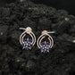 Floral Hoop Rose Gold Stud Earrings with Open Teardrop Design