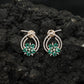 Floral Hoop Rose Gold Stud Earrings with Open Teardrop Design