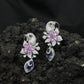 Swan Inspired Hanging Earrings with Blossom Detailing