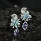 Swan Inspired Hanging Earrings with Blossom Detailing