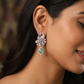 Swan Inspired Hanging Earrings with Blossom Detailing